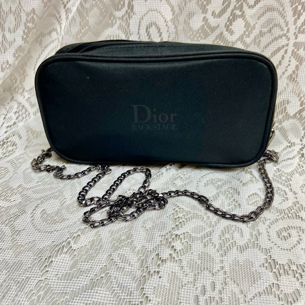 Dior Backstage, Black Canvas Novelty Pouch- Crossbody 9in x 4.5in x 2in - Picture 2 of 13